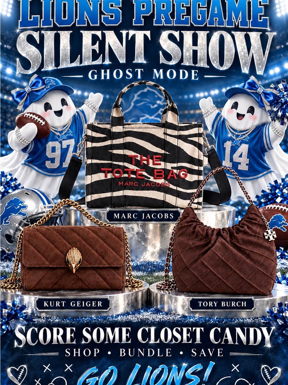 🏈 Lions Pregame 👻 Ghost Mode | KG, MJ & Tory Burch | 3:45 PM EST